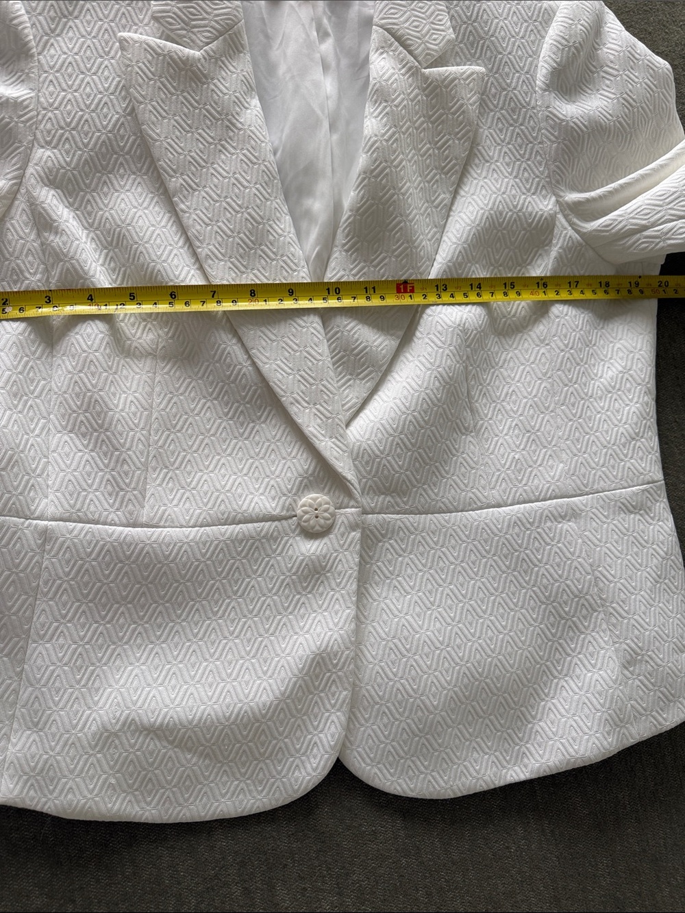 Kasper Ivory Textured Single-Button Blazer 12 - Picture 5 of 6